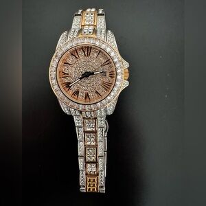 Princess Butterfly Rose Plated Crystal-Embellished Women's Watch